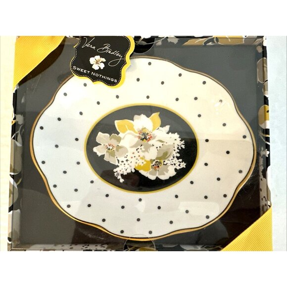 Vera Bradley Sweet Nothings Dogwood Porcelain Dessert Trinket Candy Dish 6" NEW - Picture 2 of 4